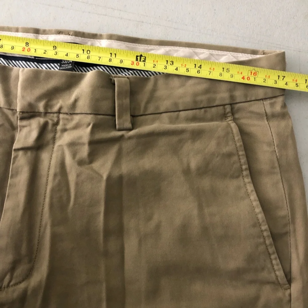 Banana Republic Pants Mens 33/34x32 Aiden Fit Chino Casual Flat Front Tan Khaki